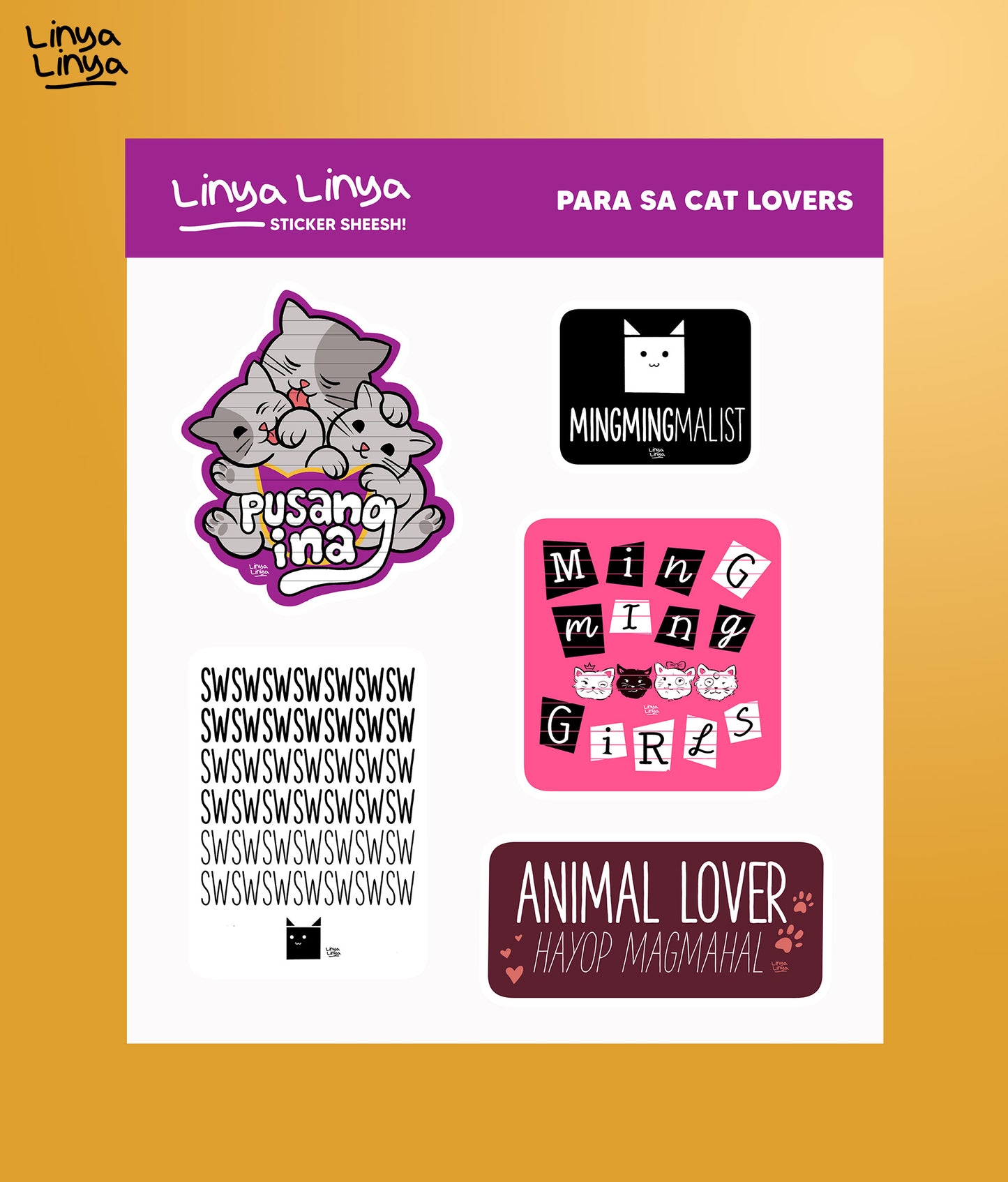 Linya-Linya Sticker Packs: Para Sa Cat Lovers