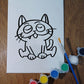 Puddy Rock Canvas Painting Set: Jonesy the Cat
