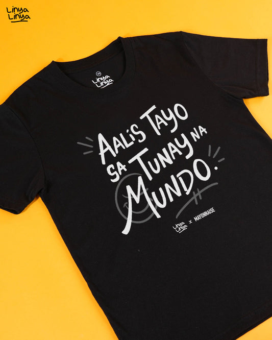 Linya-Linya x Mayonnaise limited edition JOPAY shirt: Aalis Tayo sa Tunay na Mundo (Black)